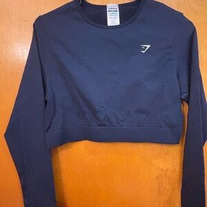 Gymshark Dark Blue Long Sleeve Crop Top